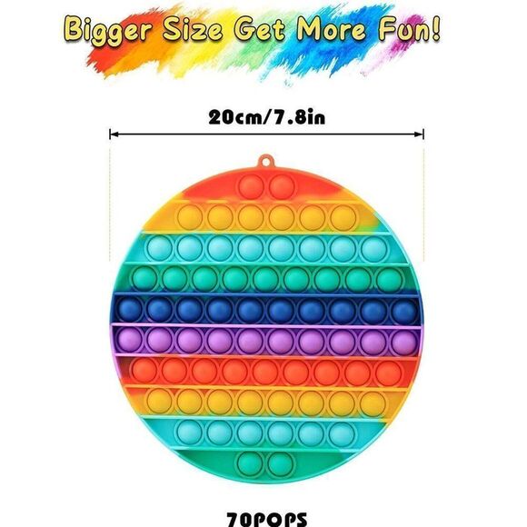 4x Pieces Rainbow Popit Fidget Pop Toy Sensory Set stress relief - Picture 3 of 7